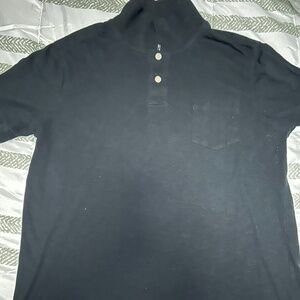 Black partial button up